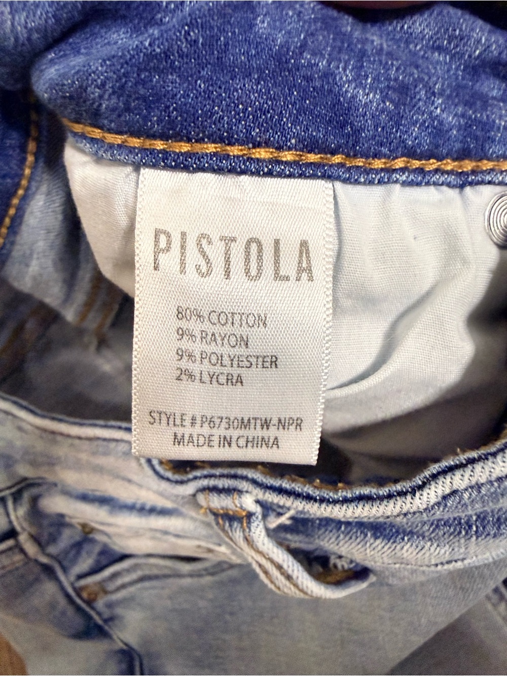 Pistola Light Wash Skinny Jeans Size 25 Raw Hem Stretch Mid Rise - Picture 7 of 10